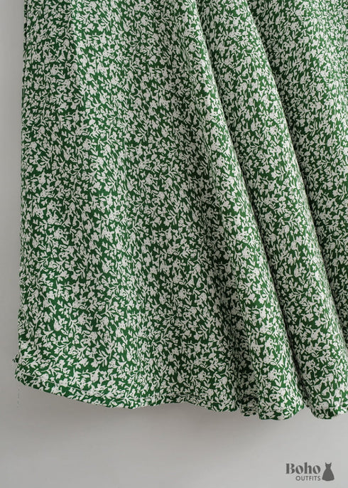 Boho Skirts in Green Garden For Women